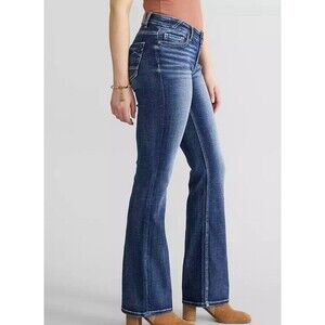 BKE PAYTON JEANS UNIVERSAL FIT MID-RISE BOOTCUT Sz 32 Dark Wash Western Stretch